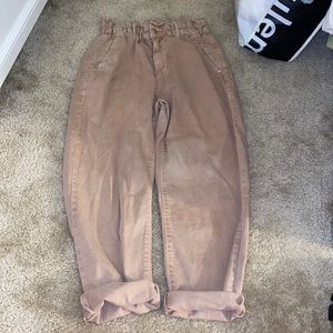 Zara High-waisted baggy paperbag pants